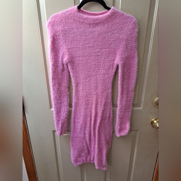 Fashion Nova Pink Fuzzy Midi Dress - Picture 5 of 8